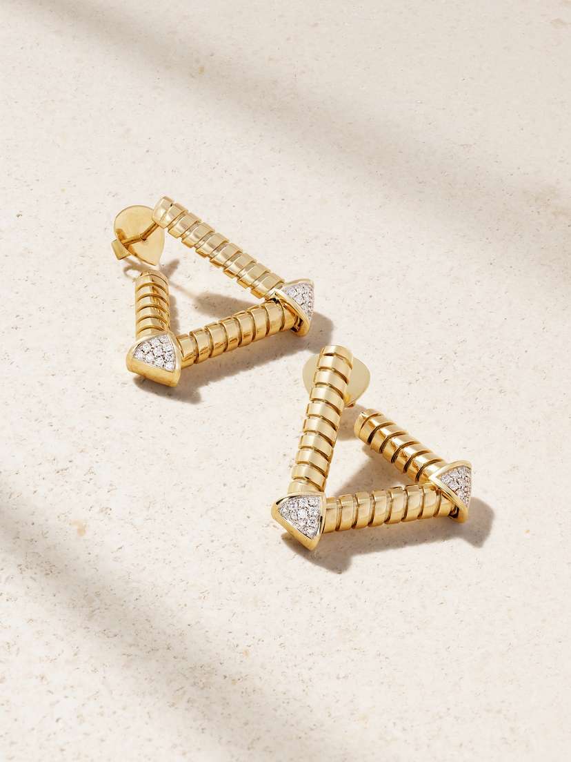 Marina B Trisolina Traliccio 18-karat Gold Diamond Earrings