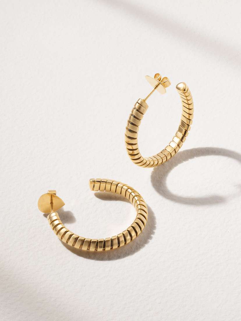 Marina B Trisolina Small 18-karat Gold Hoop Earrings