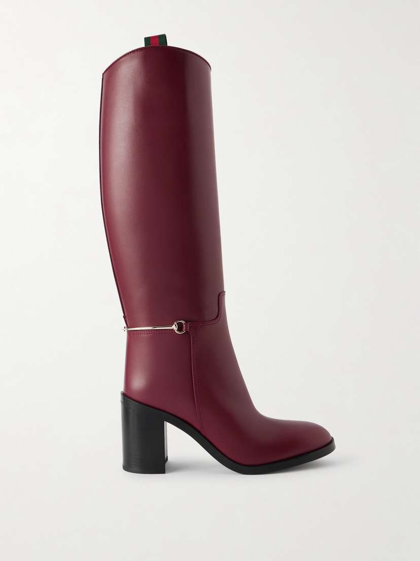 Gucci Charlotte Leather Knee Boots
