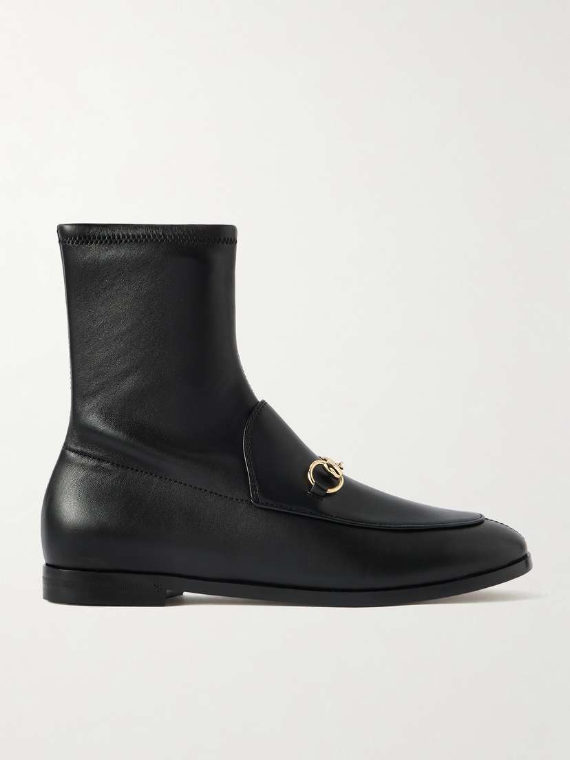 Gucci Jordaan Horsebit-detailed Leather Ankle Boots