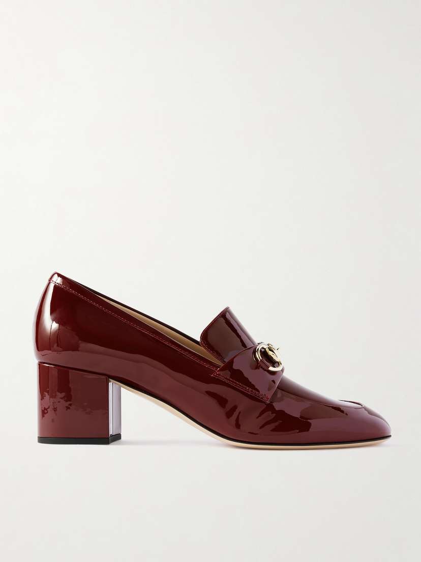 Gucci Lady Horsebit-detailed Patent-leather Pumps