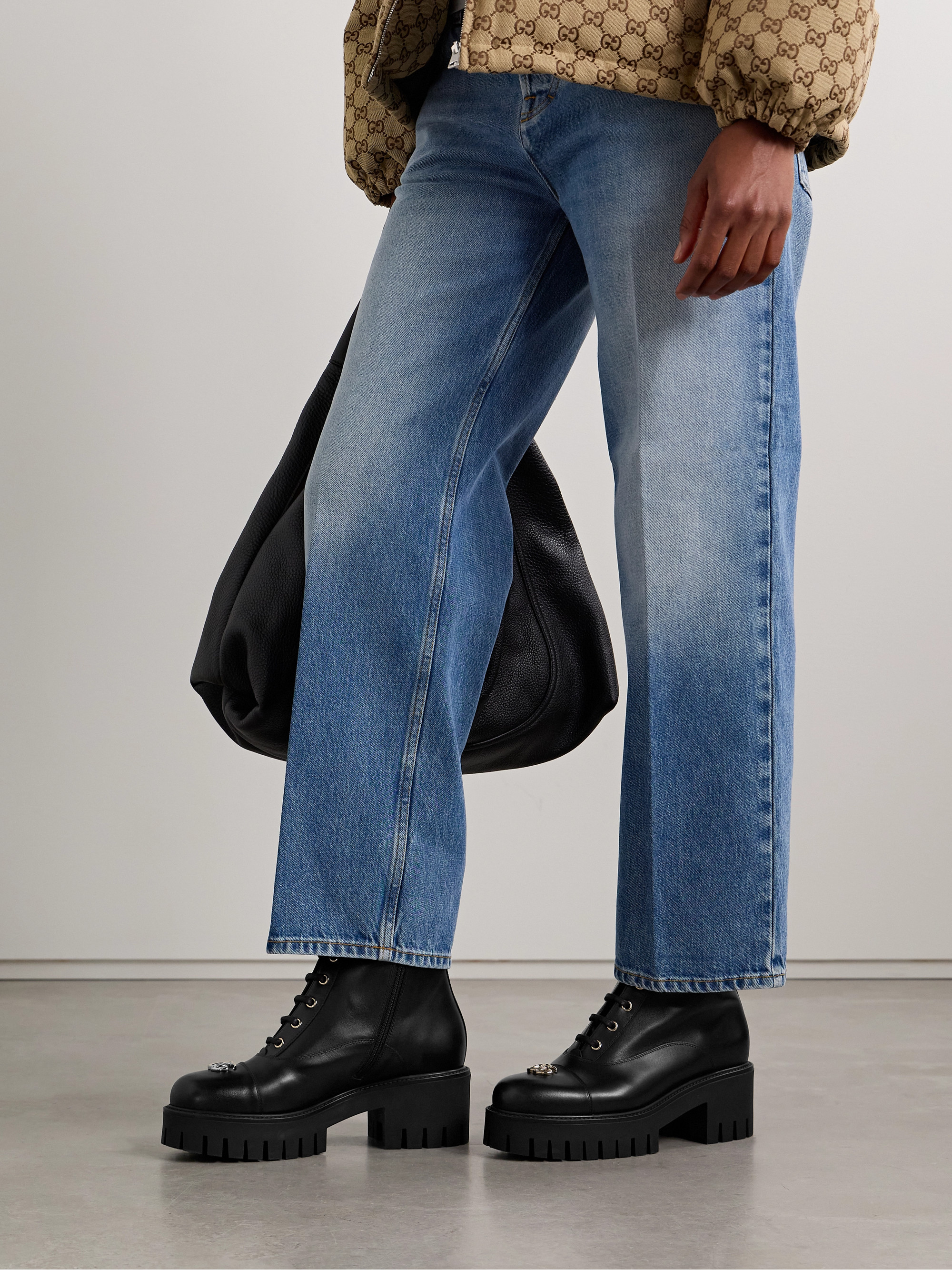 Gucci New Marmont embellished leather ankle boots