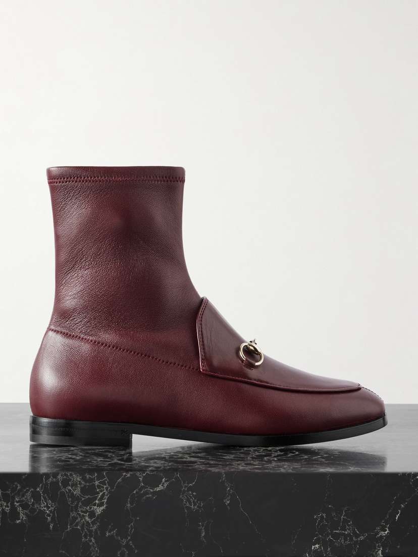 Gucci Jordaan Horsebit-detailed Leather Ankle Boots
