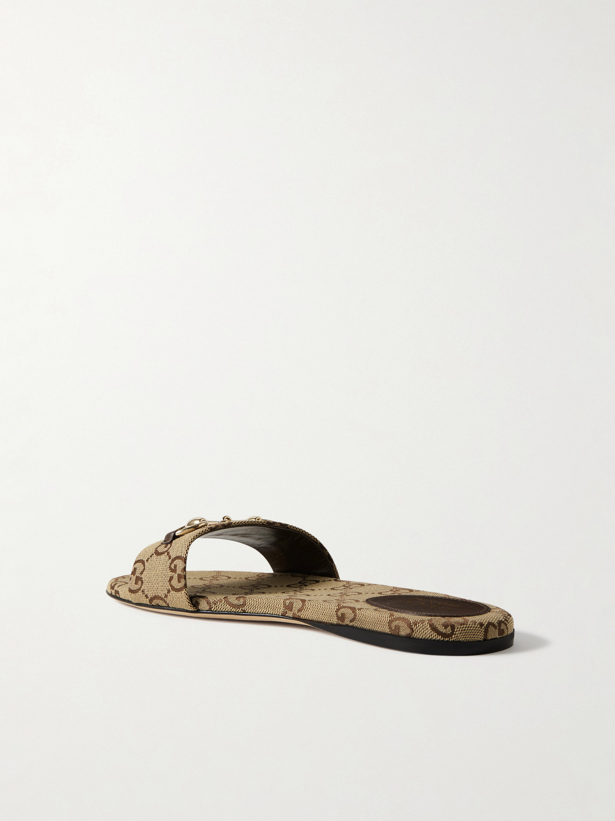 Siaga Horsebit-Detailed Canvas-Jacquard Slides