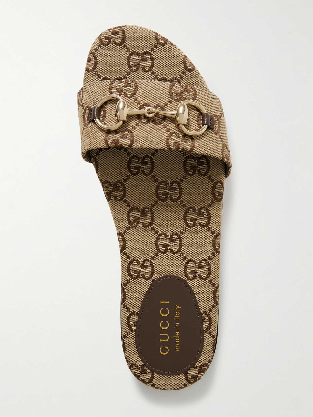Siaga Horsebit-Detailed Canvas-Jacquard Slides