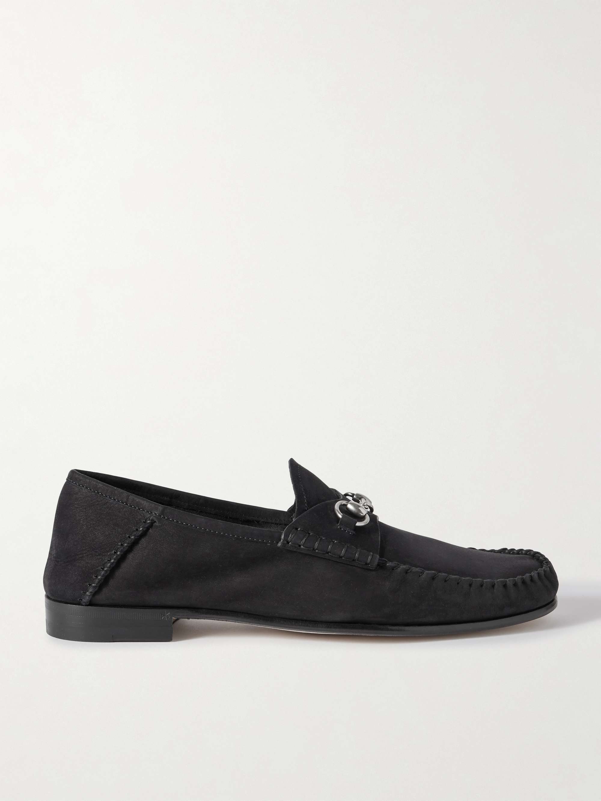 消費税無し GUCCI 1953 NET-A-PORTER | ホースビット付き ローファー スエード 靴