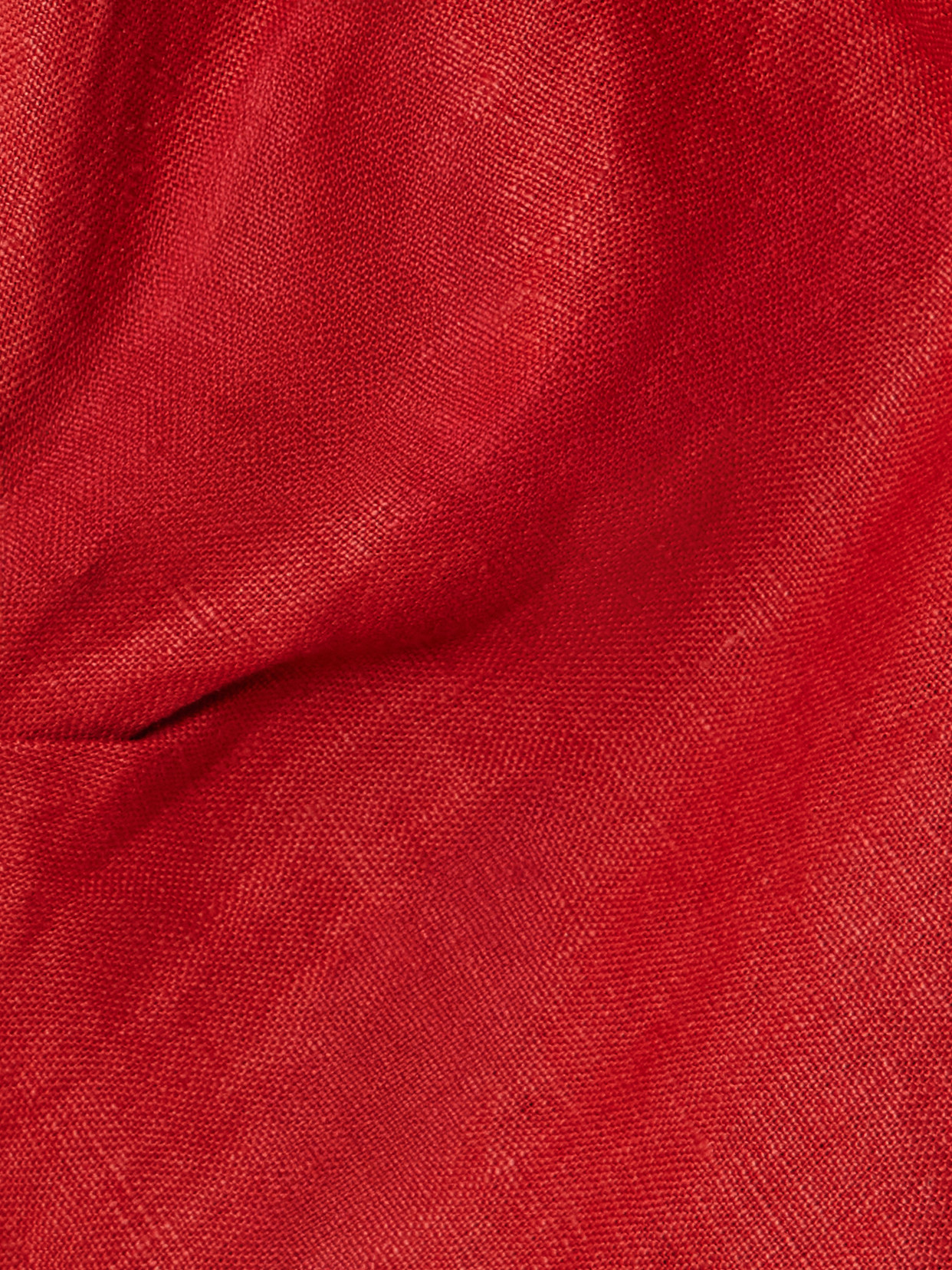 Faithfull Suis Off-the-shoulder Draped Linen Midi Dress In Red