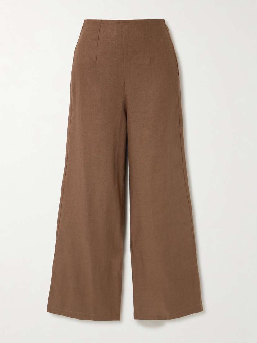 Faithfull Syna Cropped Linen Wide-leg Pants