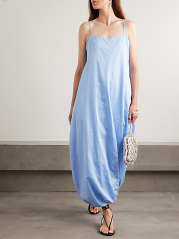 Faithfull Aniela gathered cotton-poplin maxi dress