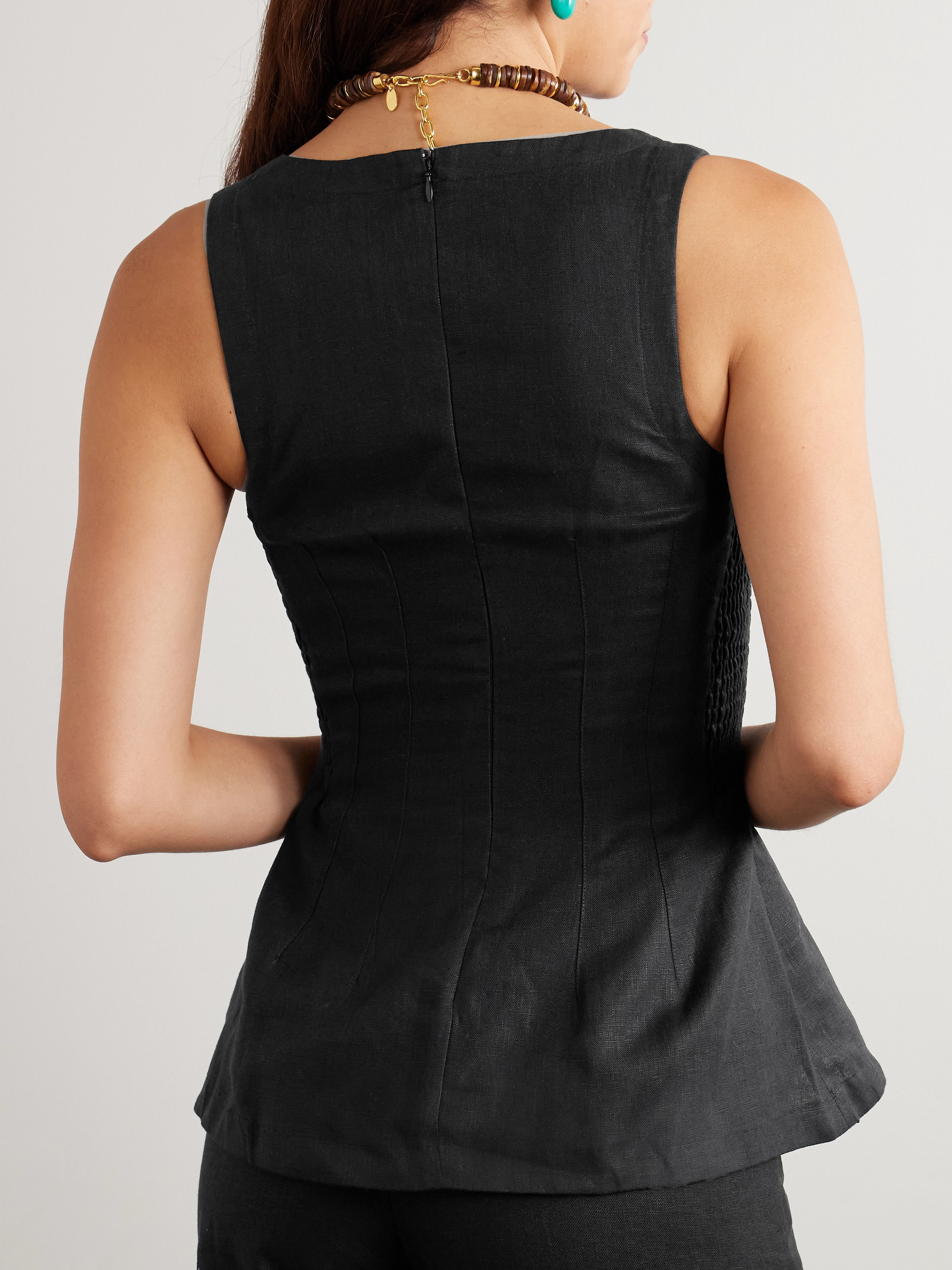 Faithfull Melia linen peplum top