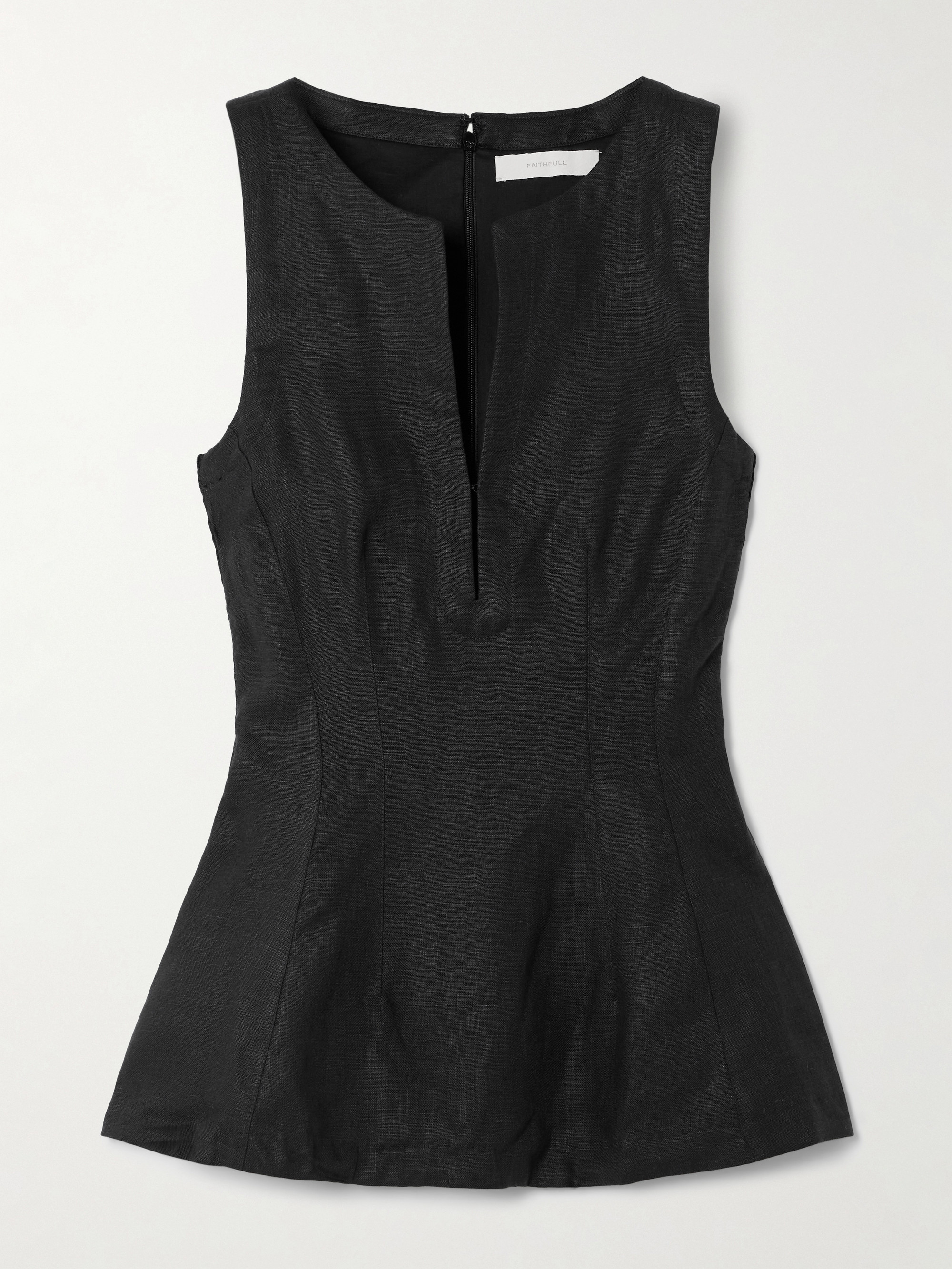 Faithfull Melia linen peplum top
