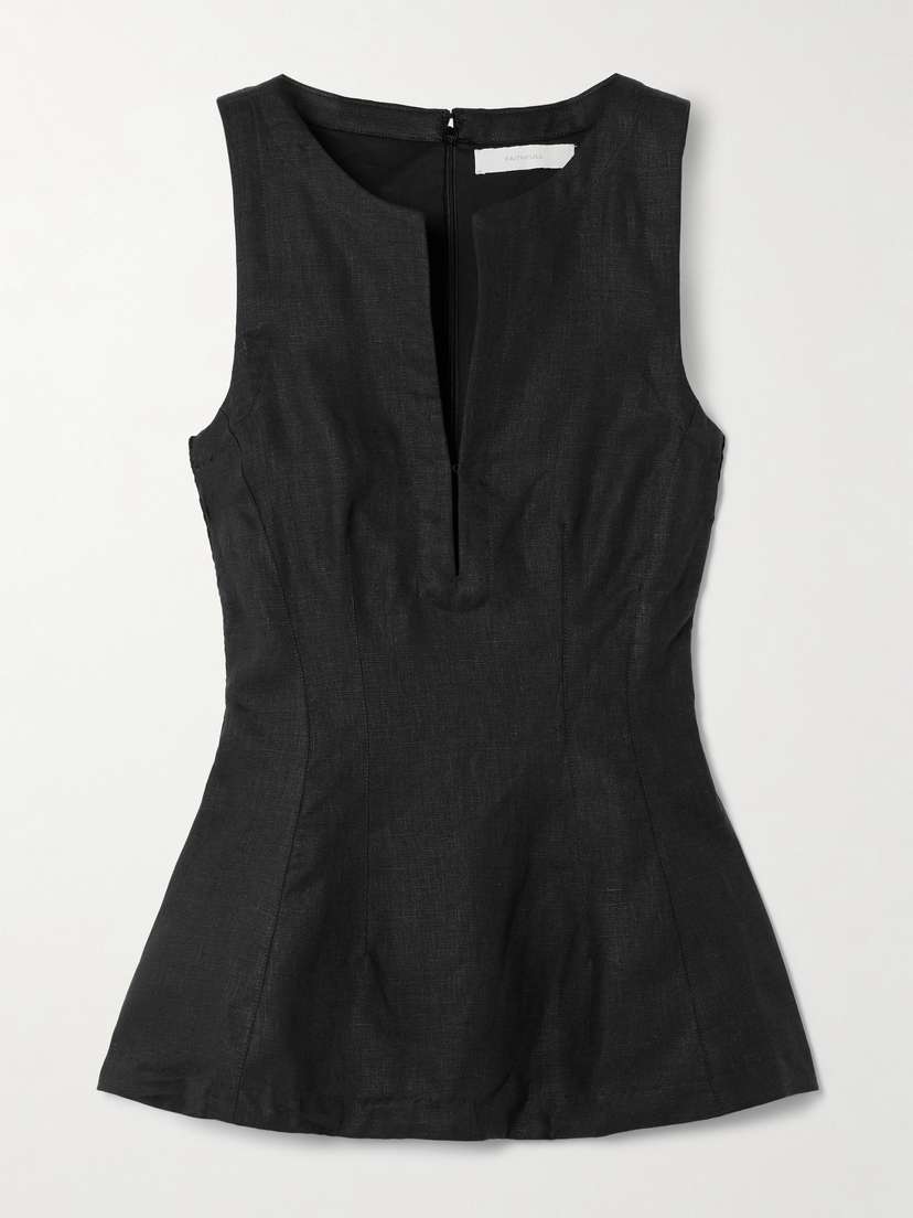 Faithfull Melia Linen Peplum Top