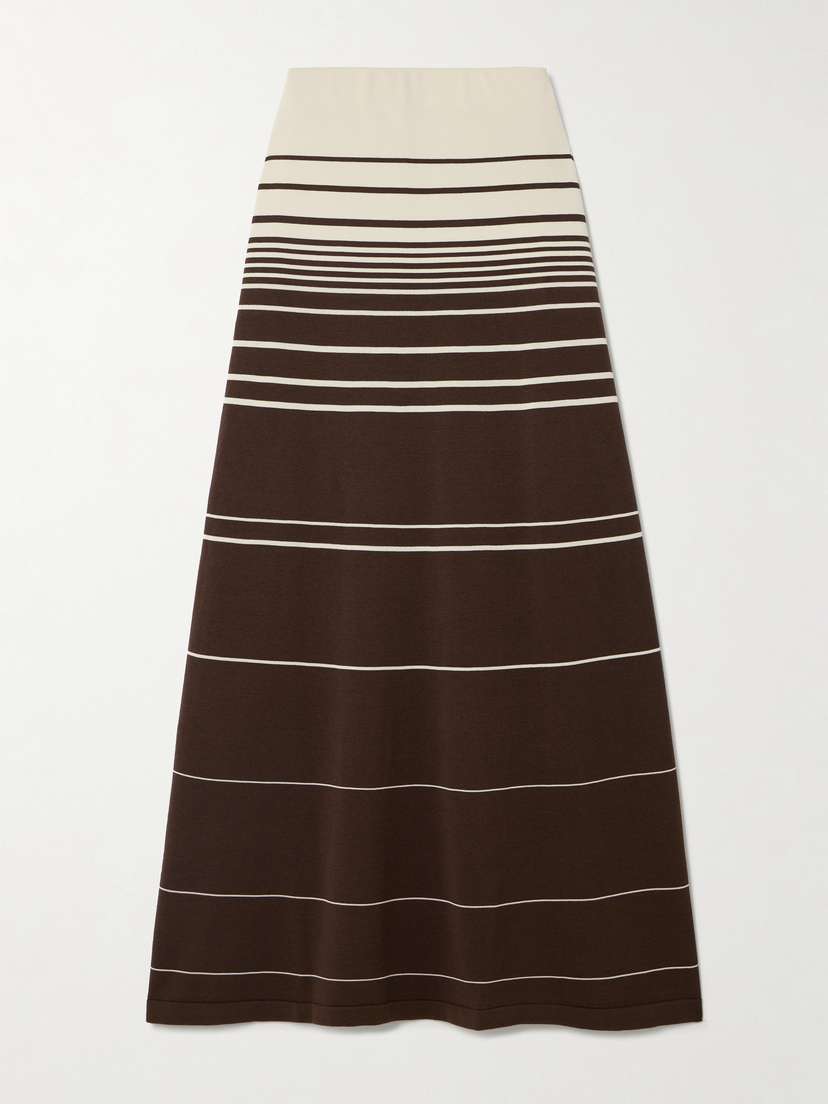 Faithfull Casia Striped Cotton-blend Maxi Skirt