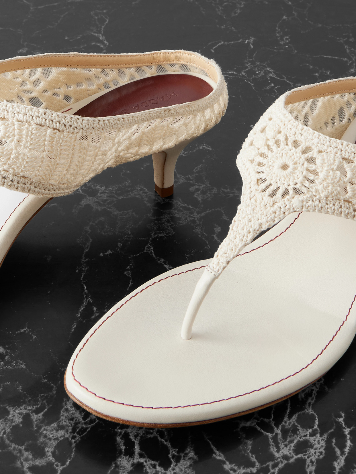 Magda Butrym Crocheted Mules In White