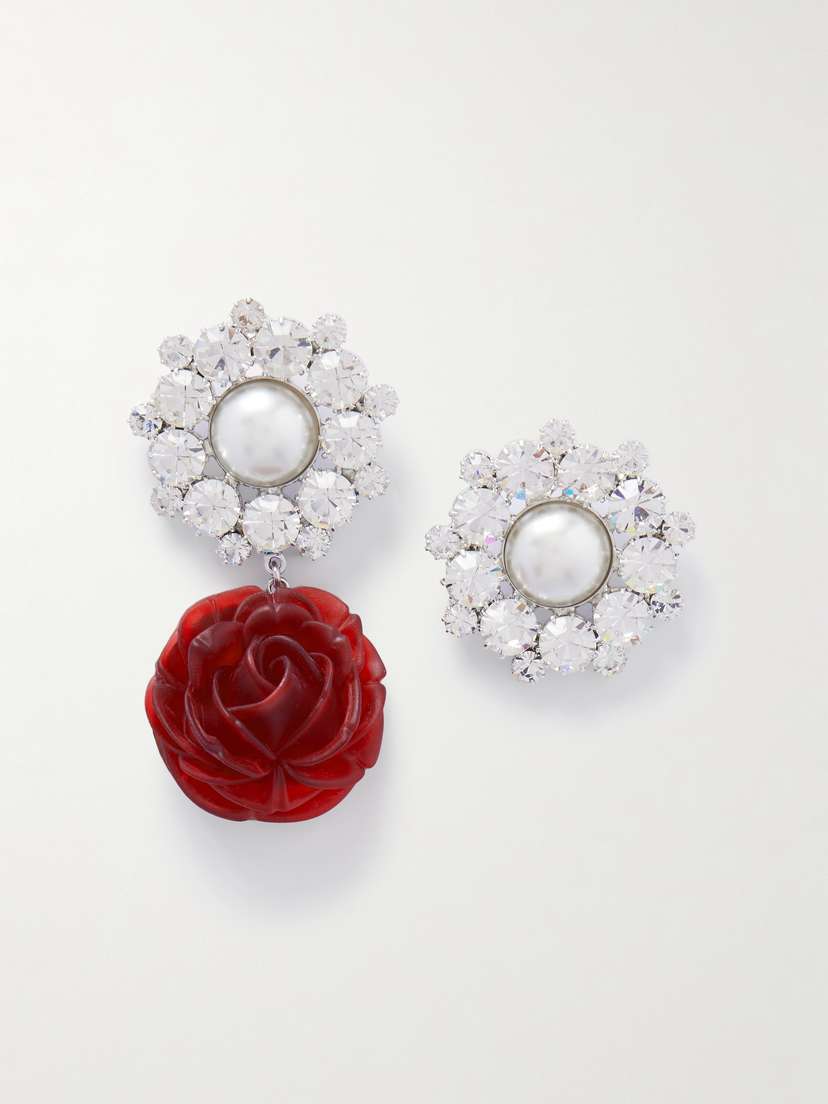 Magda Butrym tone, Crystal, Resin And Faux Pearl Earrings