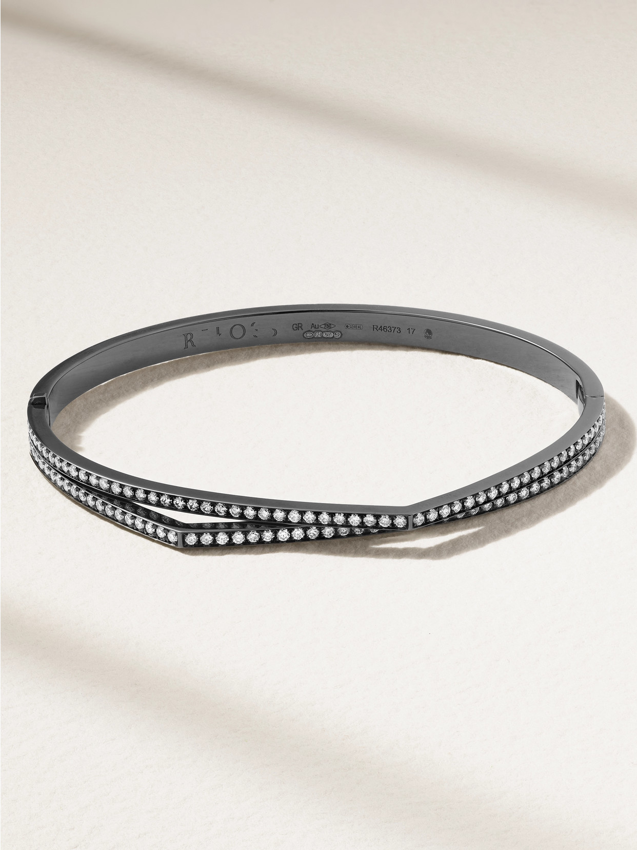 Repossi Antifer 18-karat Blackened Gold Diamond Bracelet