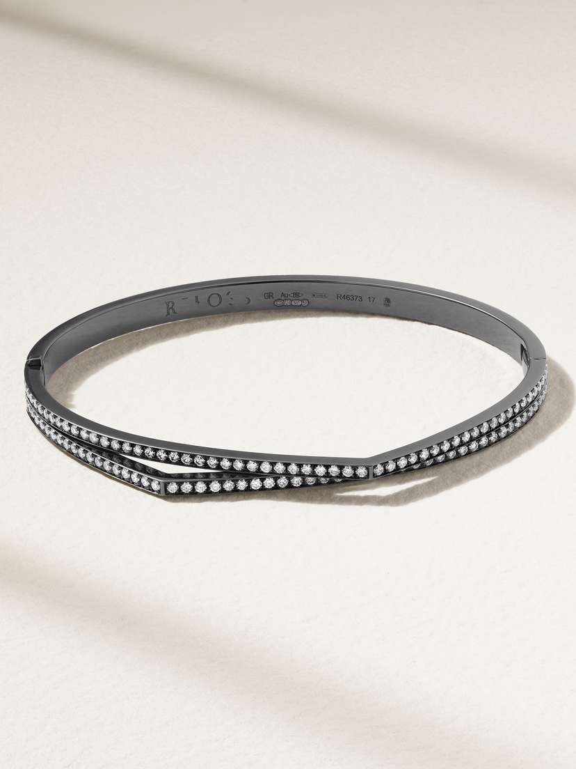 Repossi Antifer 18-karat Blackened Gold Diamond Bracelet