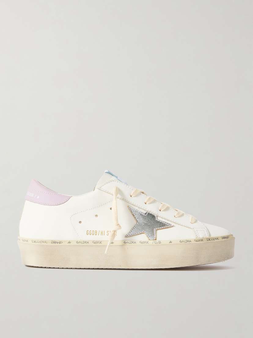 Golden Goose Hi Star Distressed Leather Sneakers