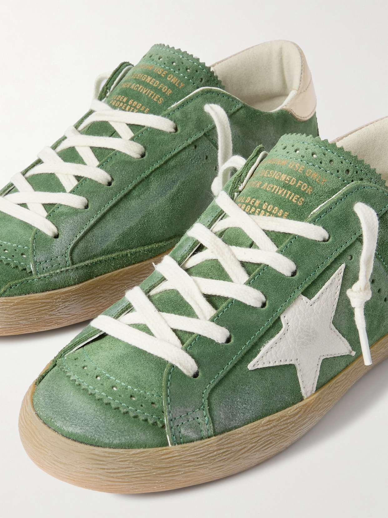 Golden Goose Super-star Distressed Suede And Metallic Leather Sneakers