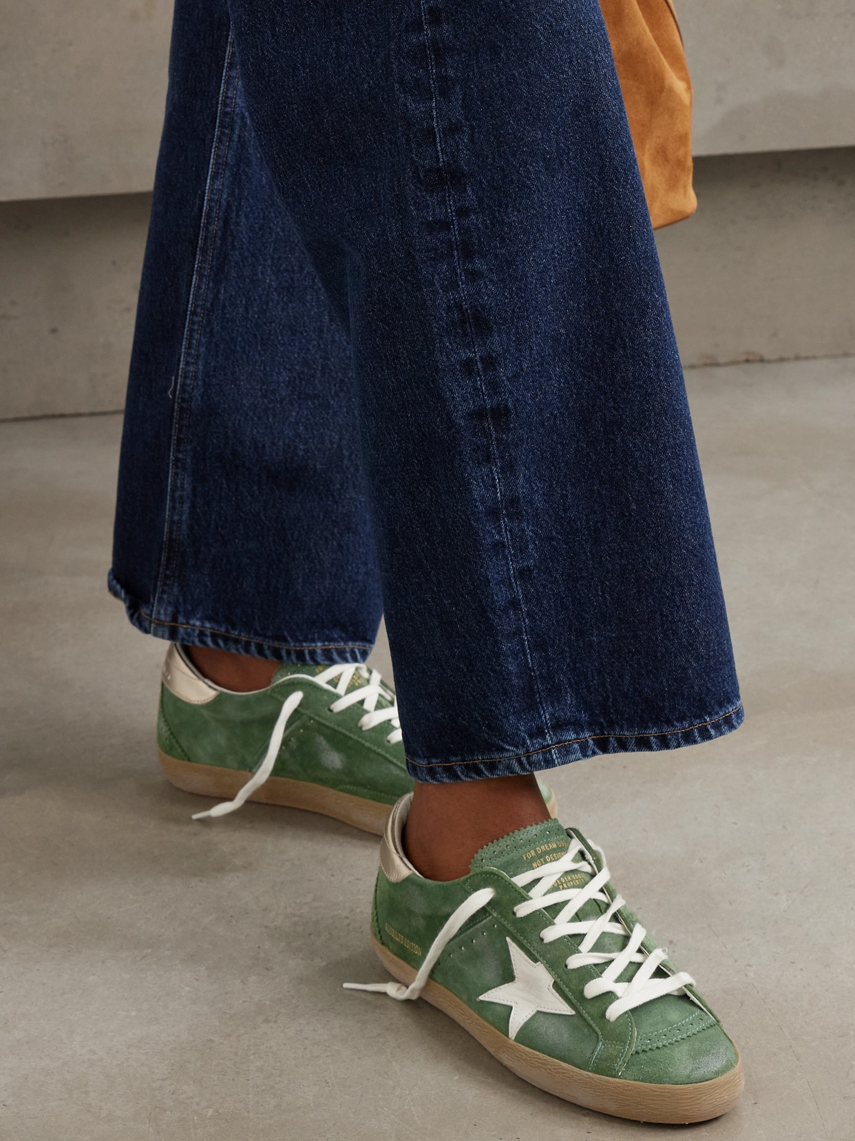 Golden Goose Super-star Distressed Suede And Metallic Leather Sneakers