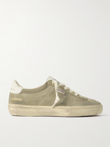Golden Goose Soul-Star distressed leather-trimmed suede sneakers
