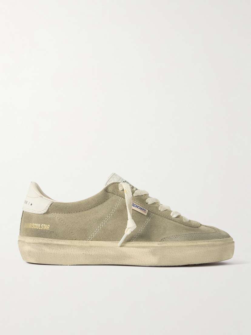 Golden Goose Soul-star Distressed Leather-trimmed Suede Sneakers