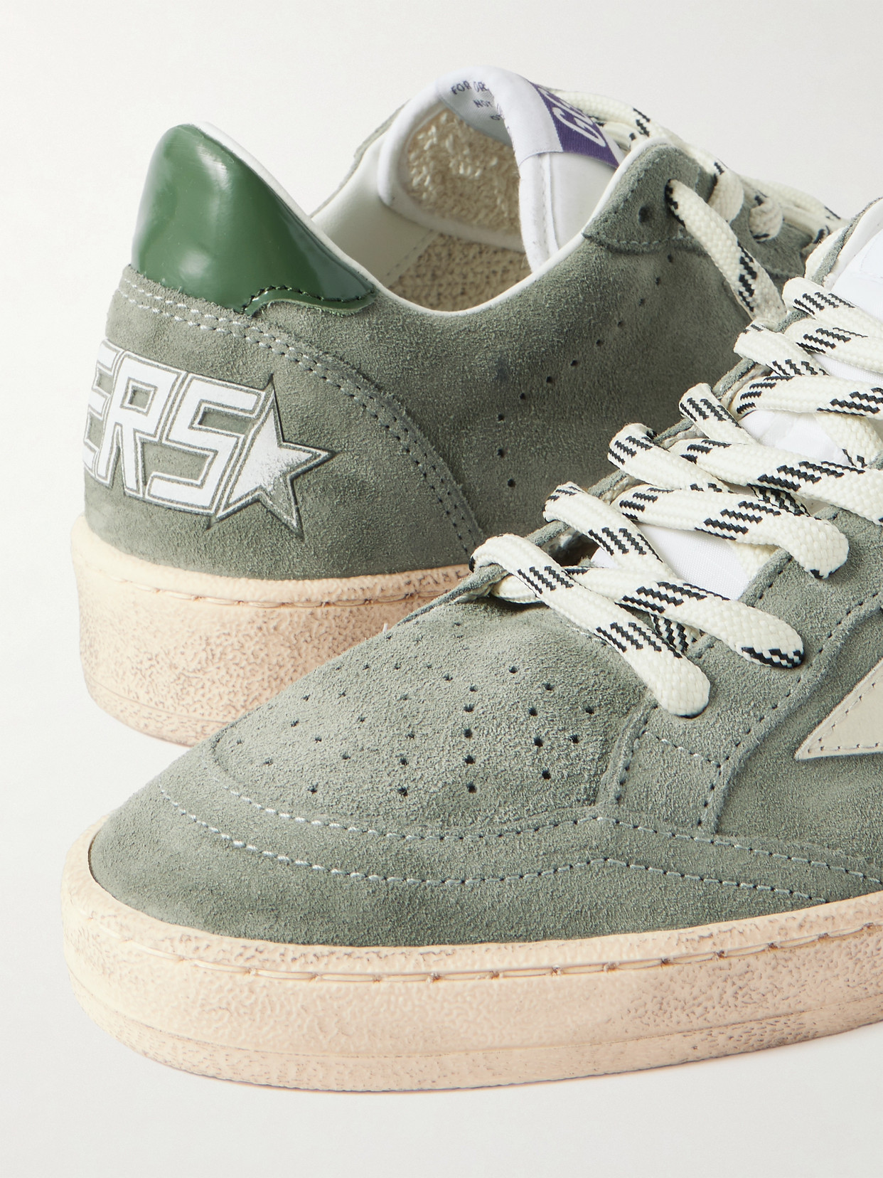 Golden Goose Ball Star Distressed Leather-trimmed Suede Sneakers