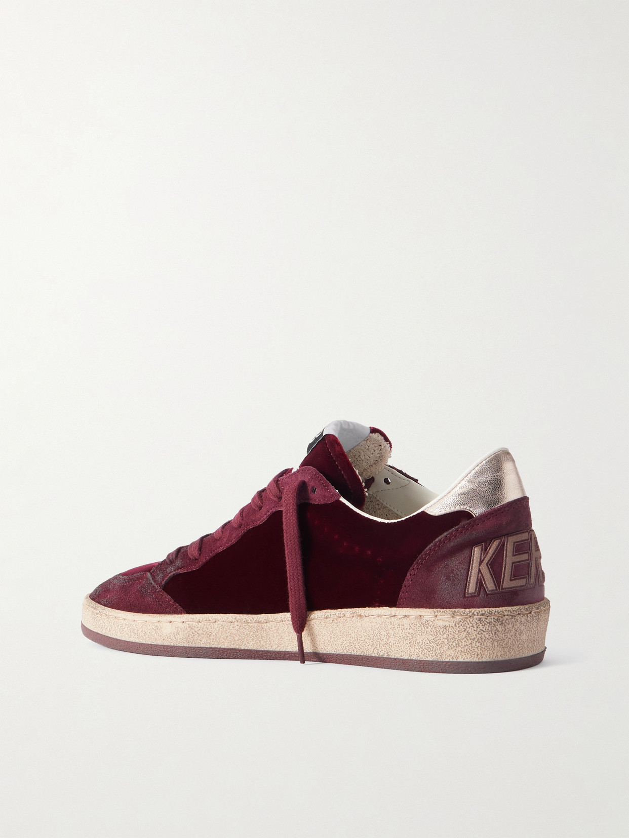 Golden Goose Velvet Upper Suede Star And Heel In Burgundy