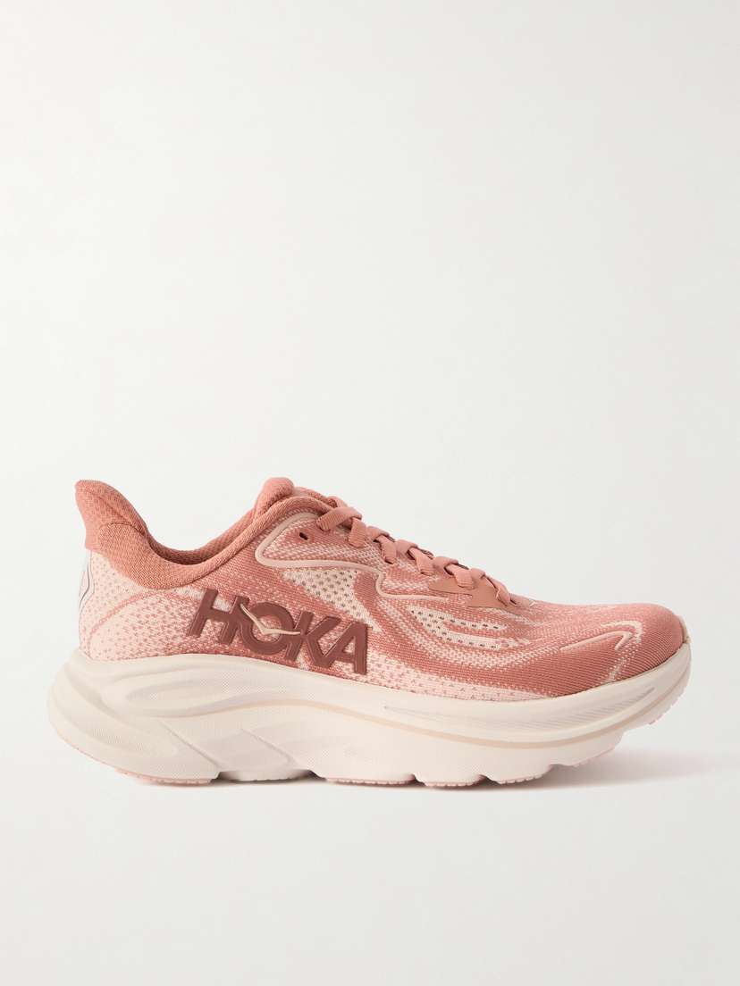 Hoka Clifton 10 Rubber-trimmed Jacquard-mesh Sneakers