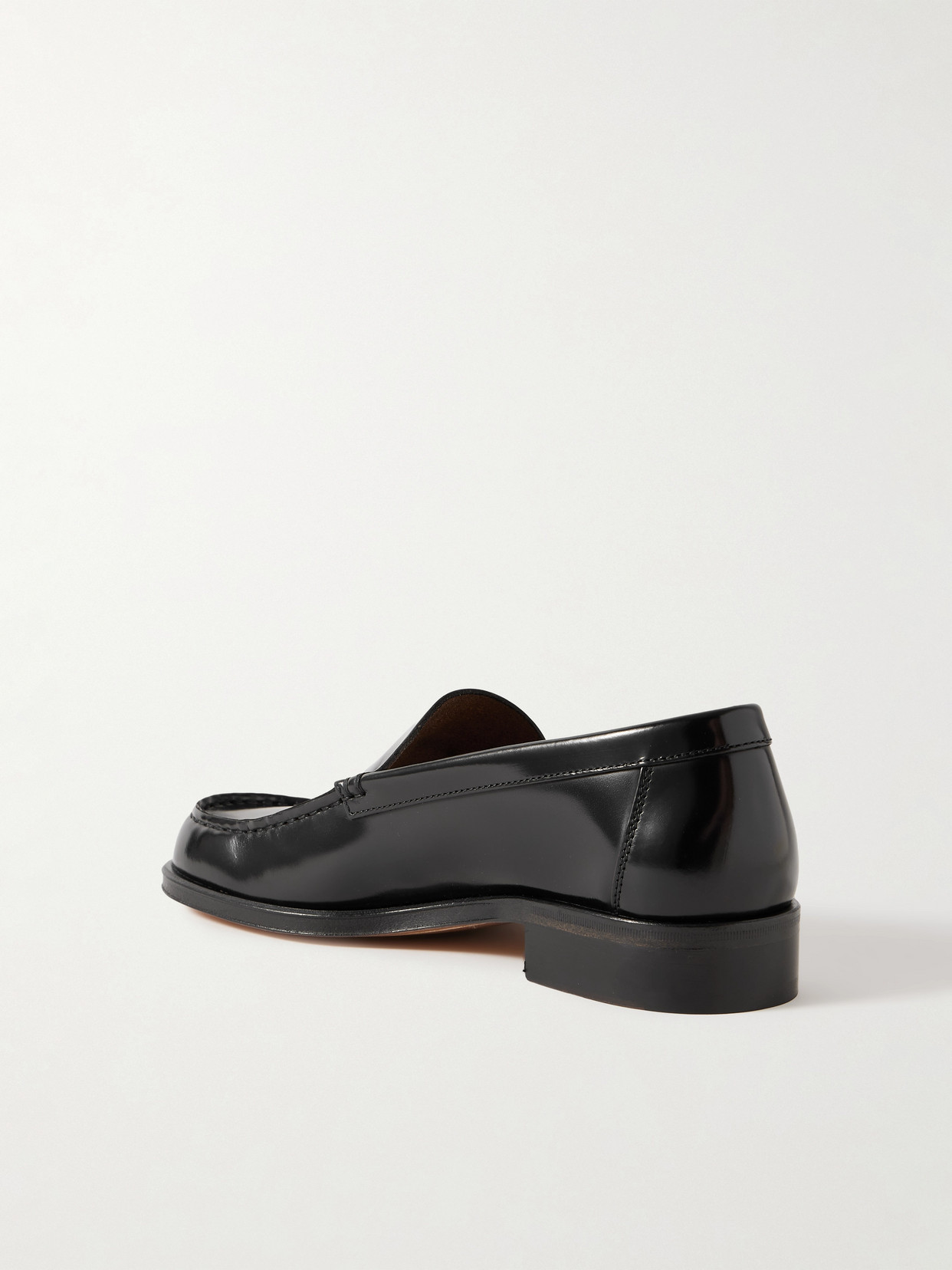 Lemaire Glossed-leather Loafers In Black