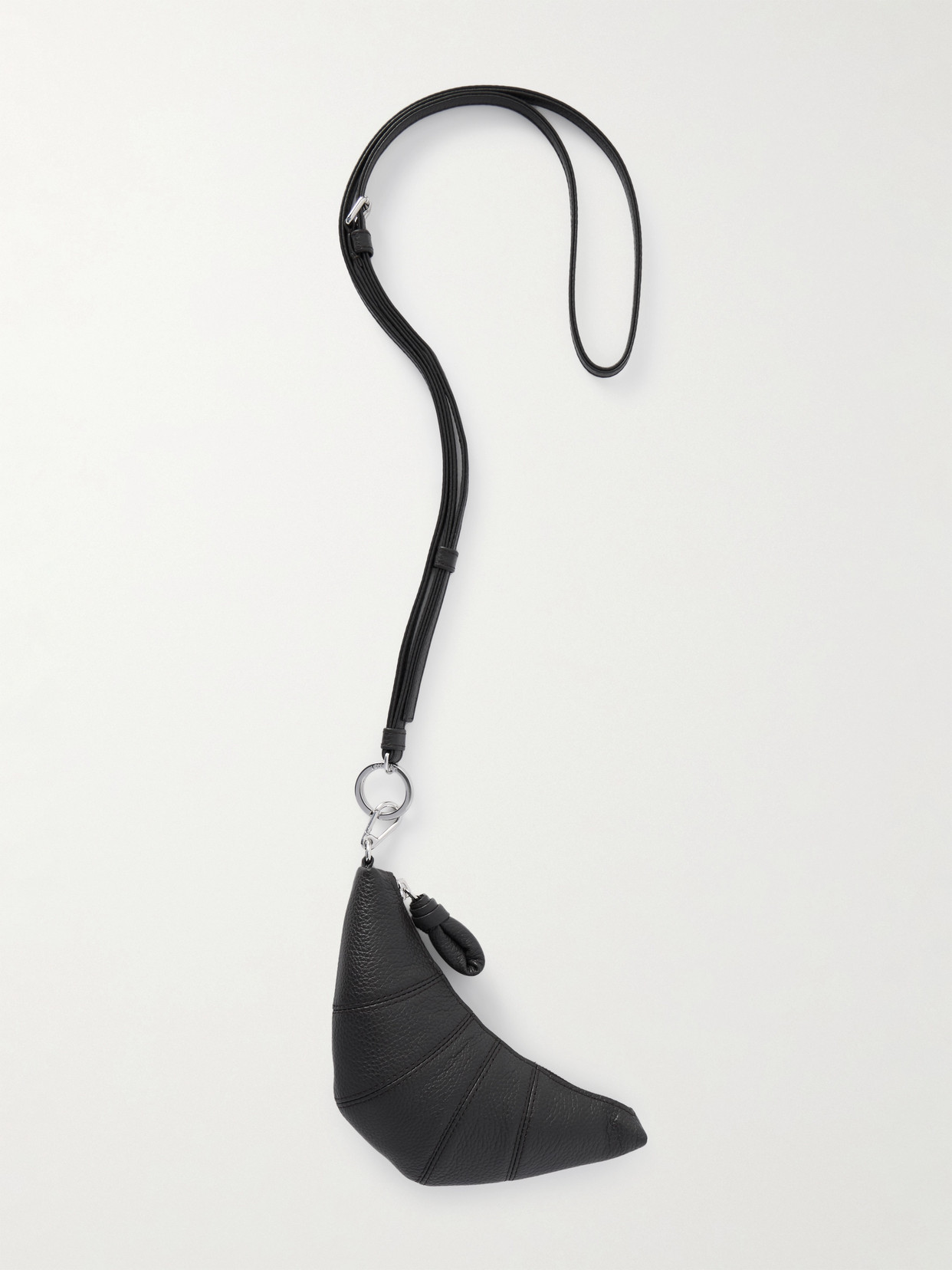 Lemaire Croissant Textured-leather Coin Purse In Black