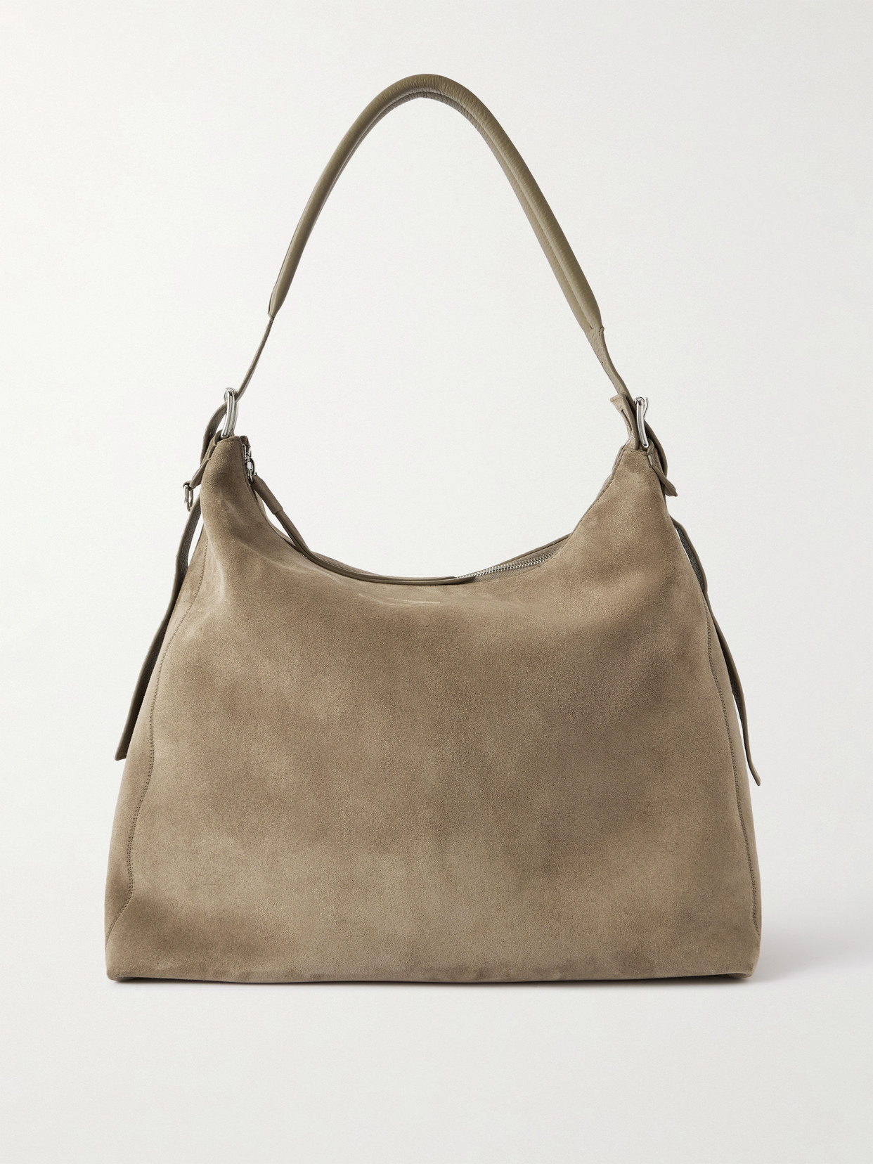 Lemaire Belted Leather-trimmed Shoulder Bag In Brown