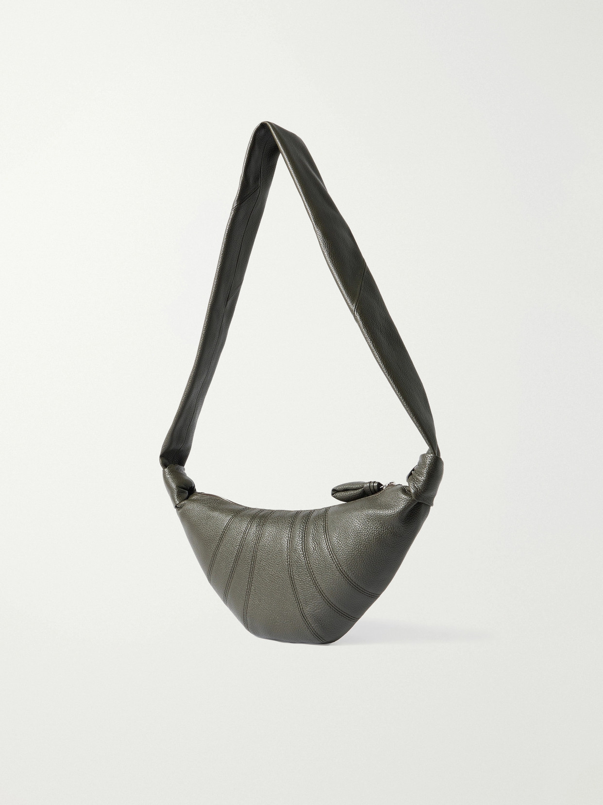 Croissant Small Paneled Textured-Leather Shoulder Bag