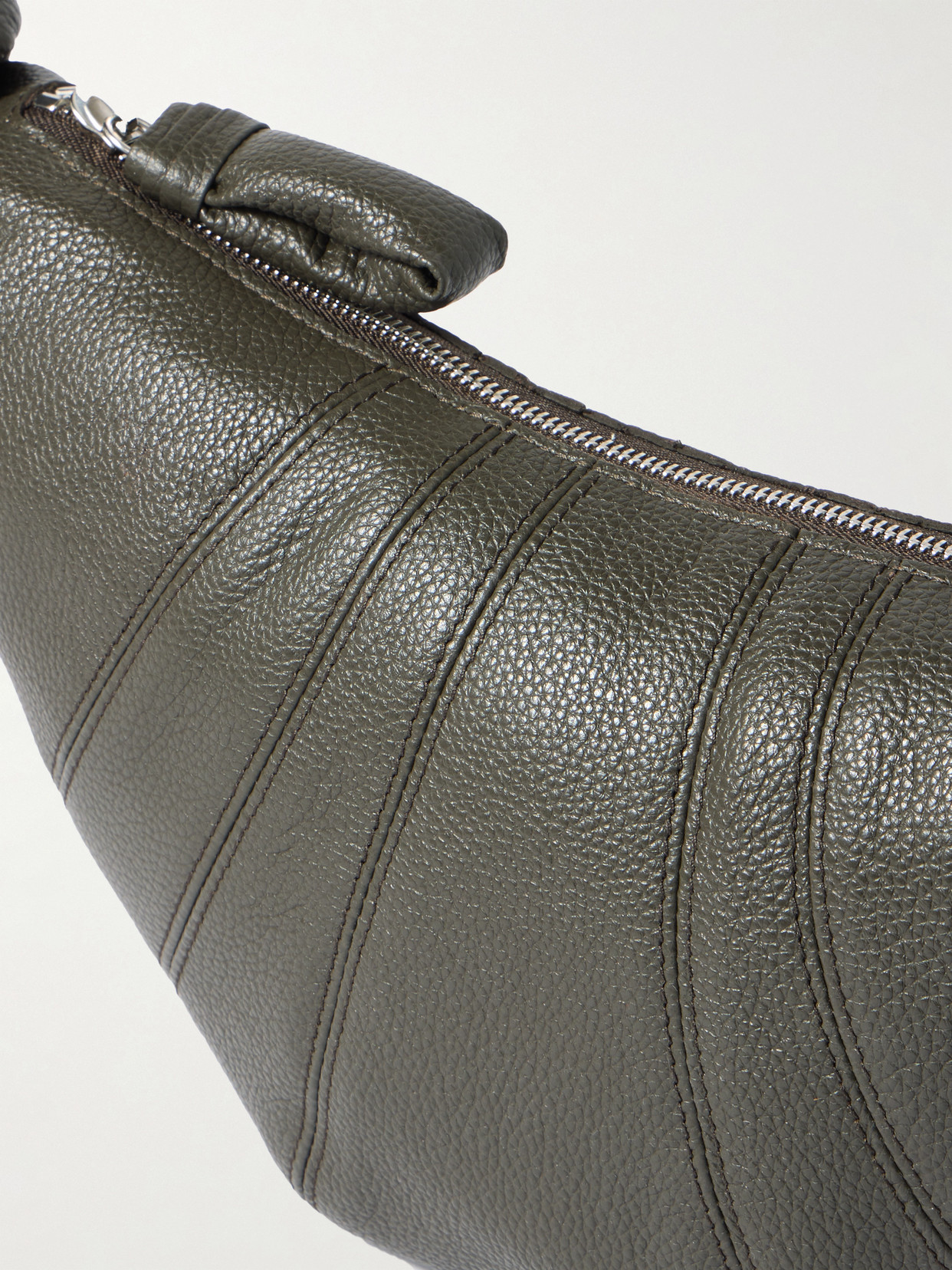 Croissant Small Paneled Textured-Leather Shoulder Bag