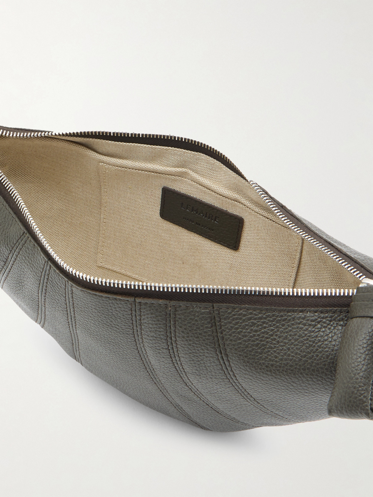 Croissant Small Paneled Textured-Leather Shoulder Bag
