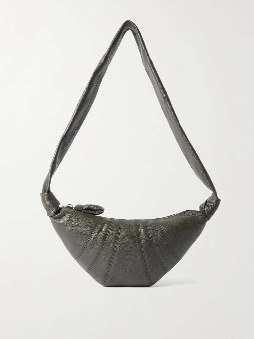 Lemaire Croissant Small Paneled Textured-leather Shoulder Bag