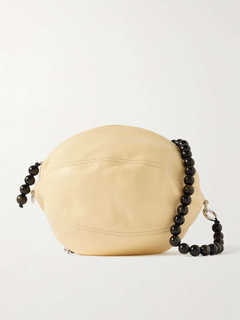 Lemaire Balloon Obsidian-embellished Leather Pouch