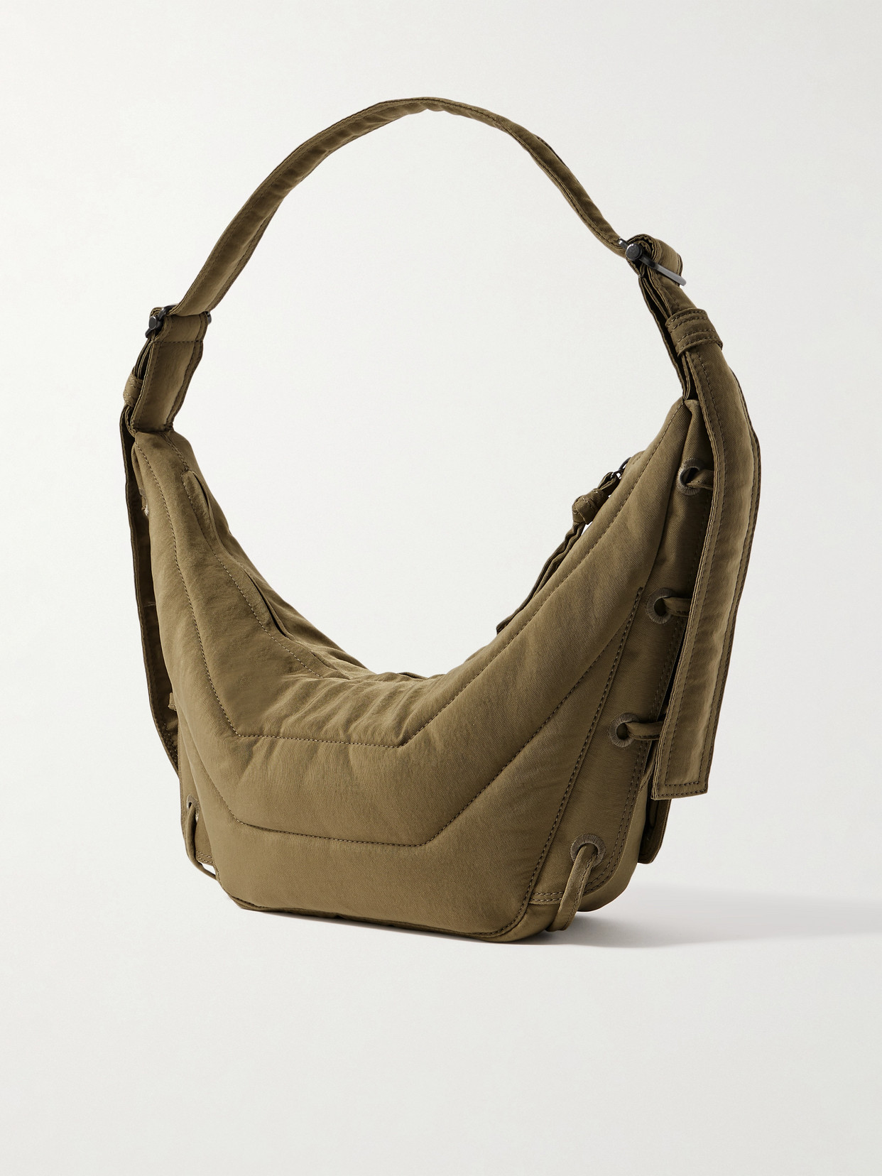 Lemaire Soft Game Small Quilted Recycled Canvas Shoulder Bag In Green