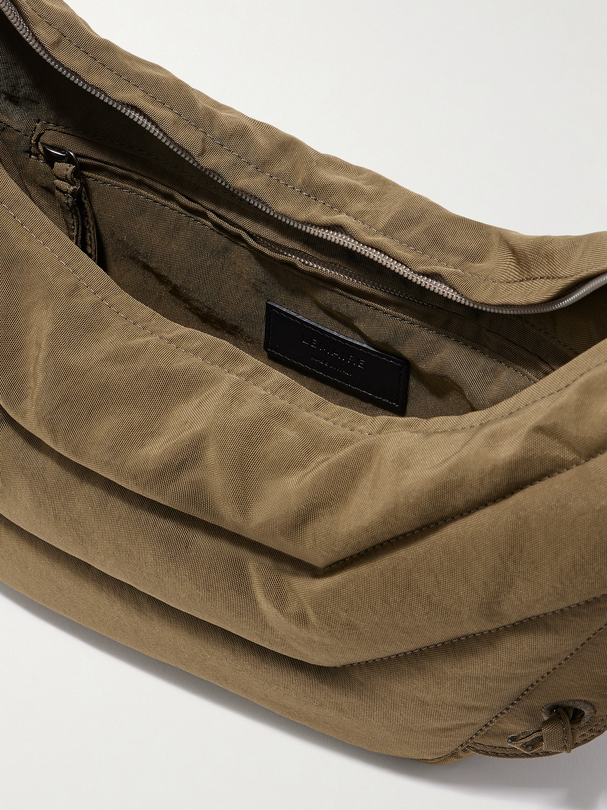 Lemaire Soft Game Small Quilted Recycled Canvas Shoulder Bag In Green