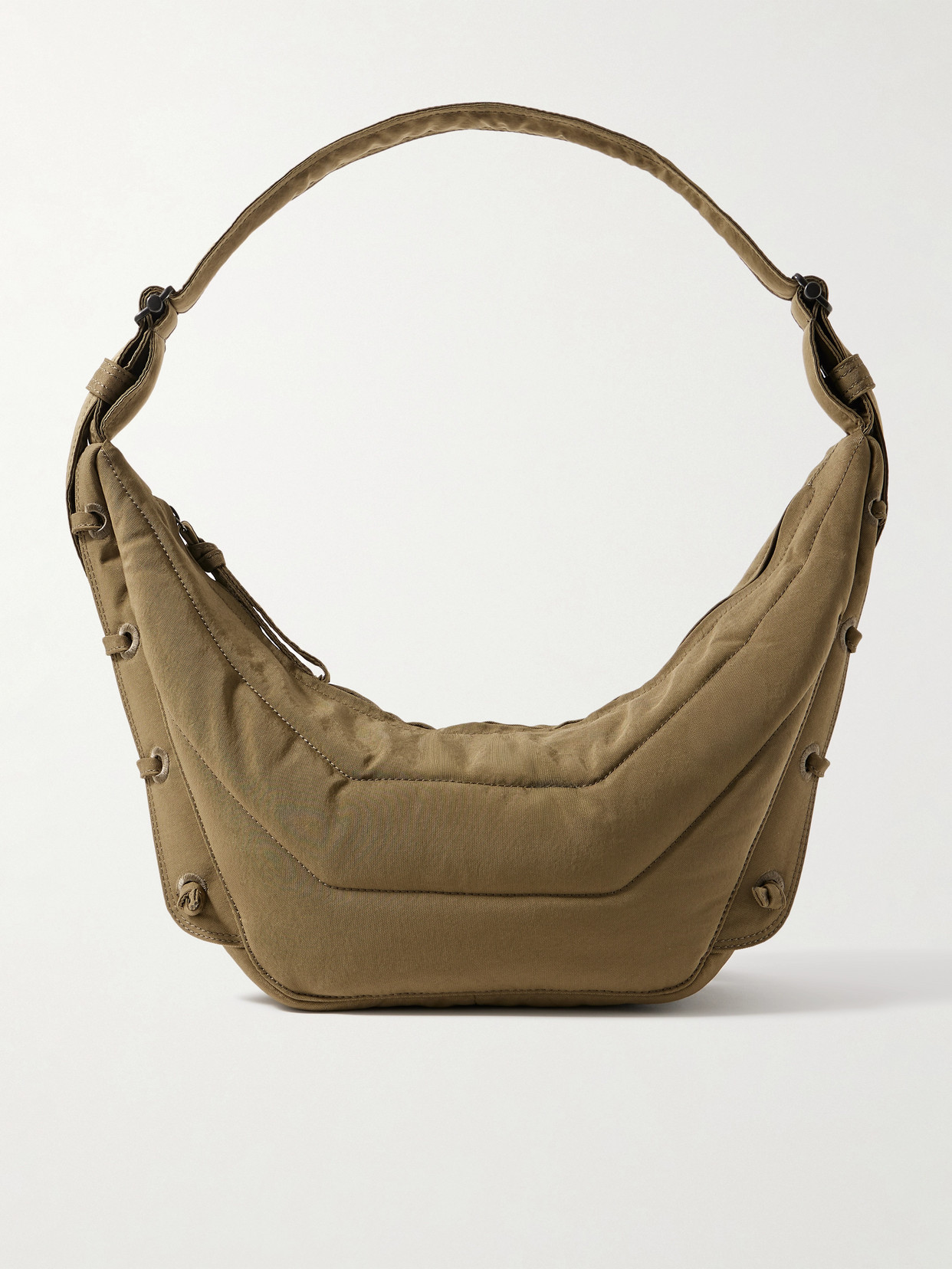 Lemaire Soft Game Small Quilted Recycled Canvas Shoulder Bag In Green