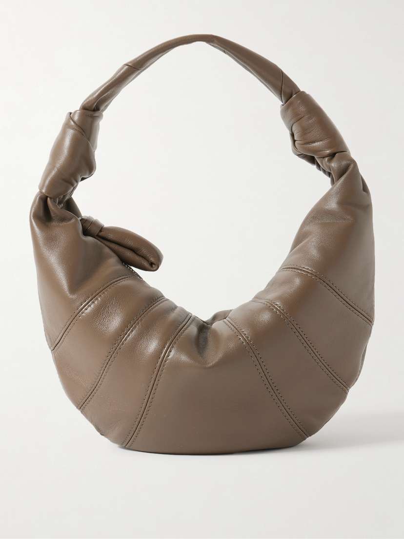 Lemaire Mini Fortune Croissant Paneled Leather Shoulder Bag