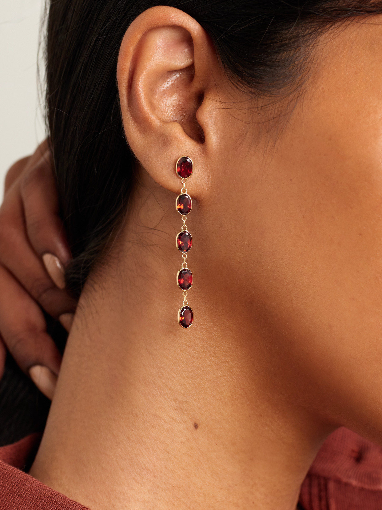 Jia Jia Chakra Gold Garnet Earrings