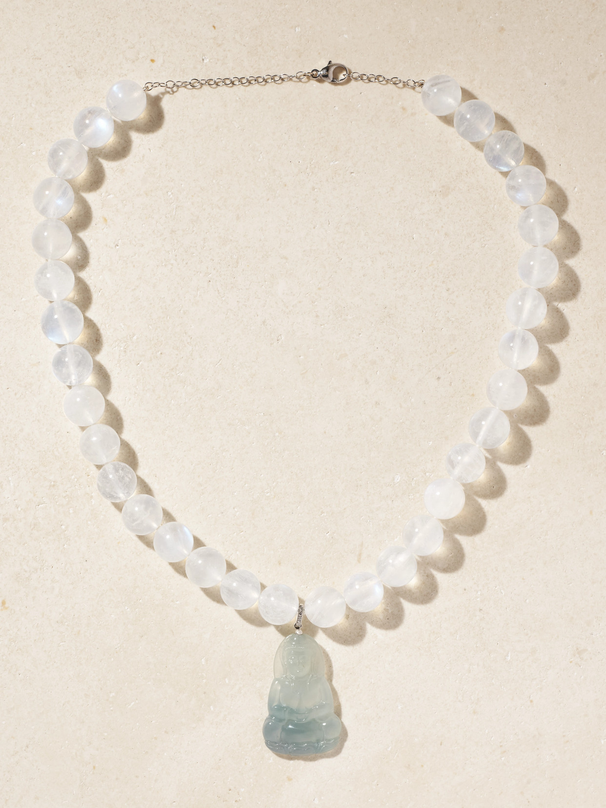 Jia Jia Moon Goddess Buddha 18-karat White Gold Multi-stone Necklace