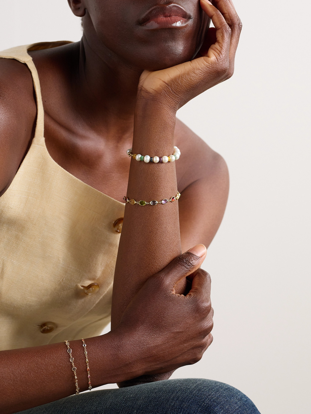 Jia Jia Chakra Gold Multi-stone Bracelet