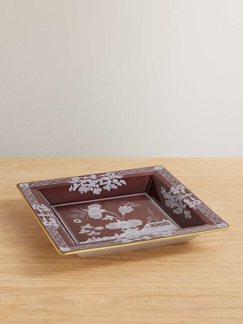 GINORI 1735 Gold-plated Porcelain Change Tray