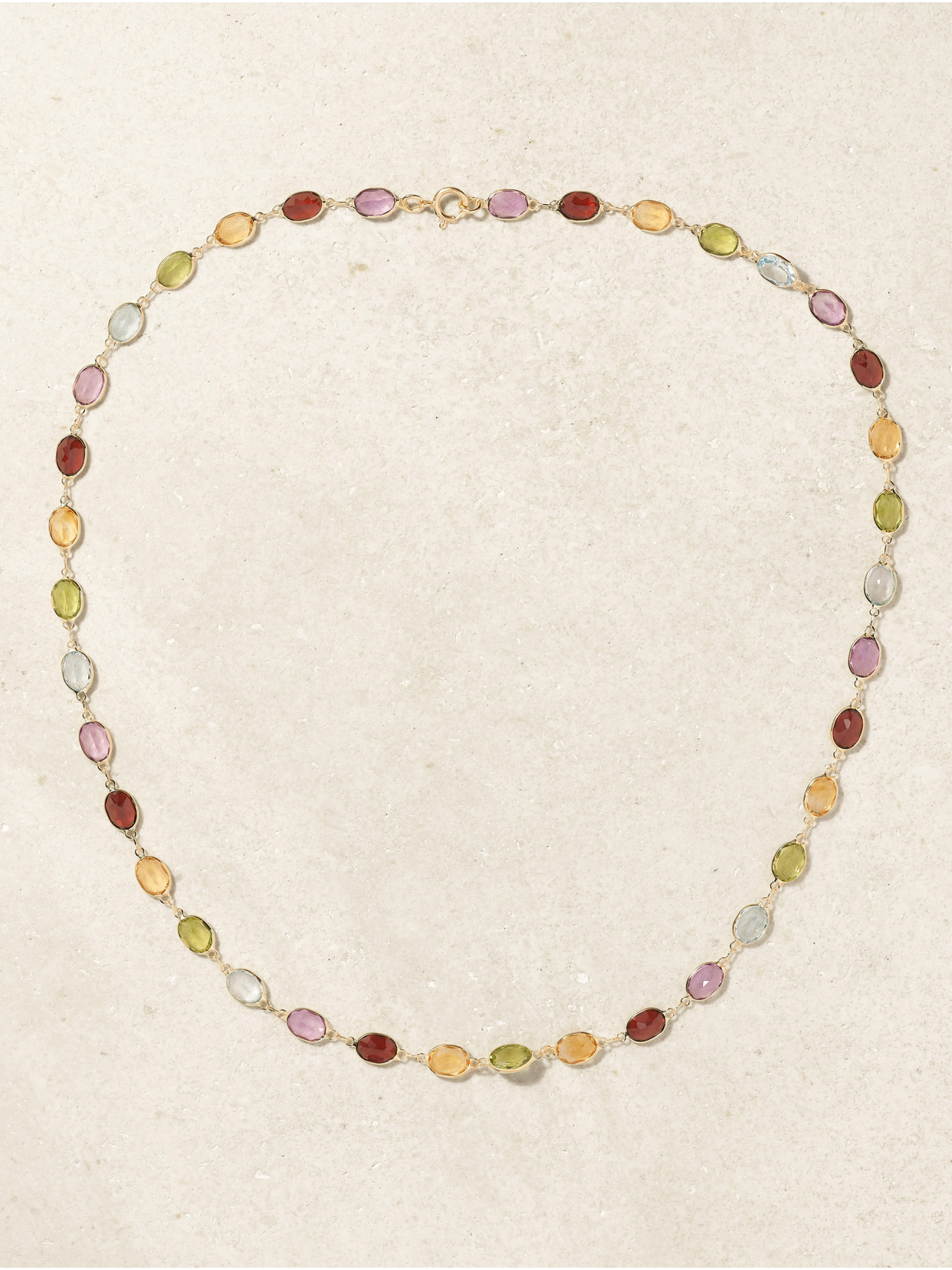 Jia Jia Chakra Gold Multi-stone Necklace