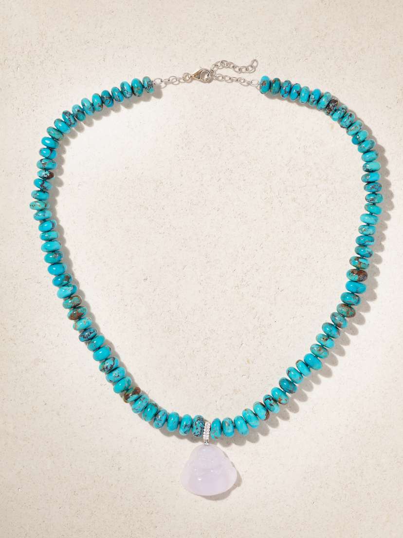 JIA JIA Happy Buddha 14-karat Gold Multi-stone Necklace