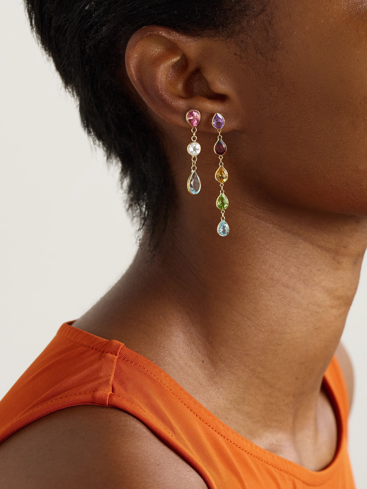 Jia Jia Chakra Gold Multi-stone Earrings
