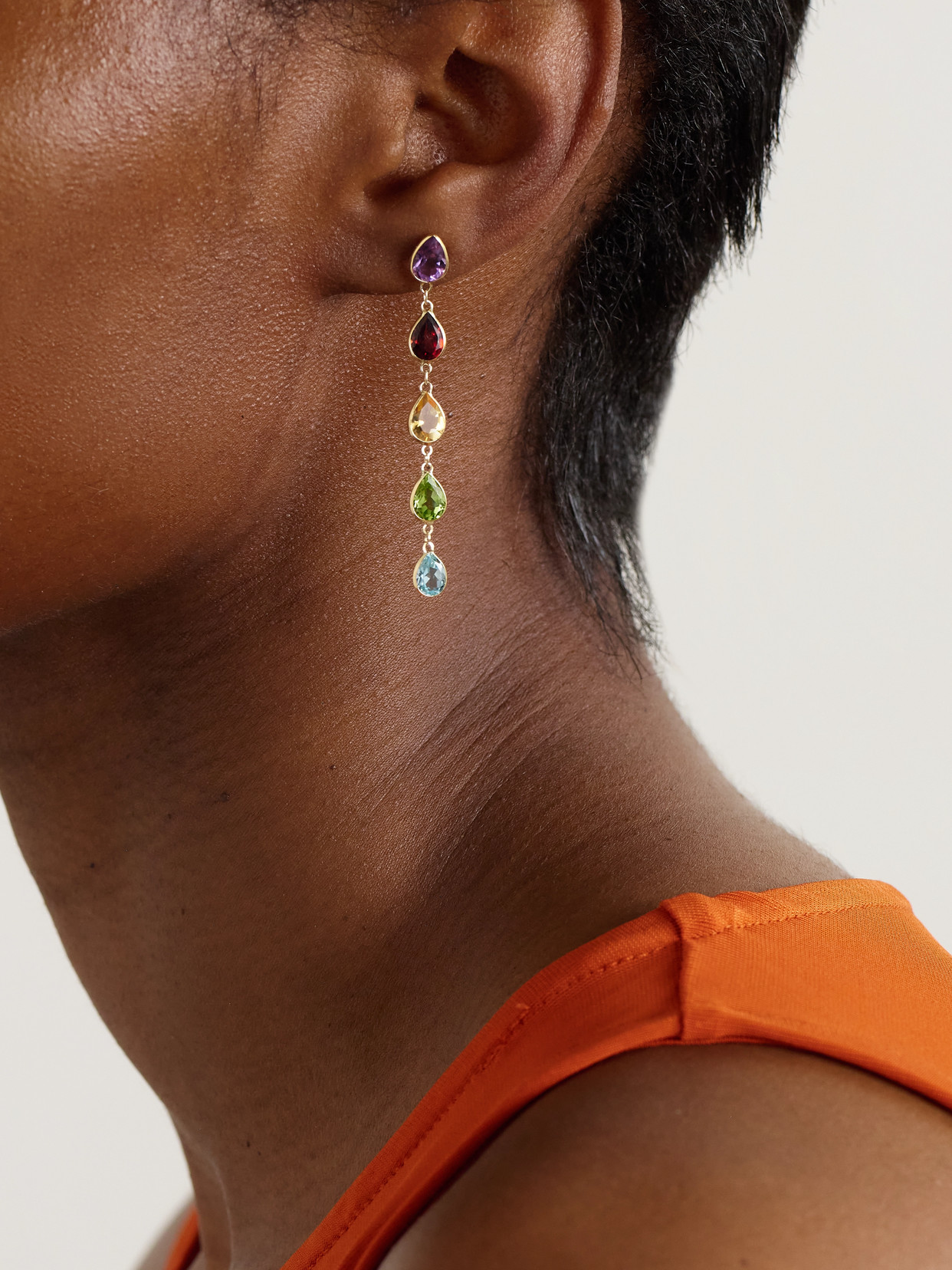 Jia Jia Chakra Gold Multi-stone Earrings