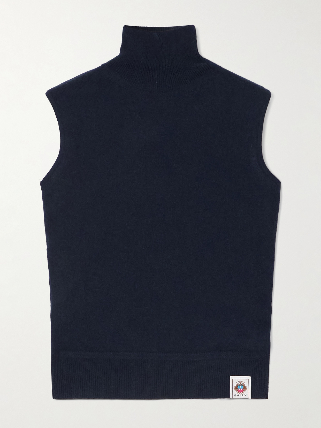 Bally Cashmere Turtleneck Tank In Blue